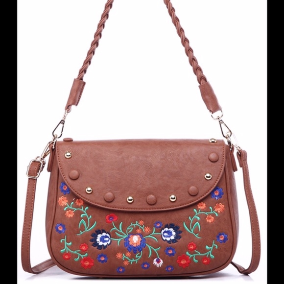 Handbags - 1 left - Embroidered Crossbody Bag - Beautiful